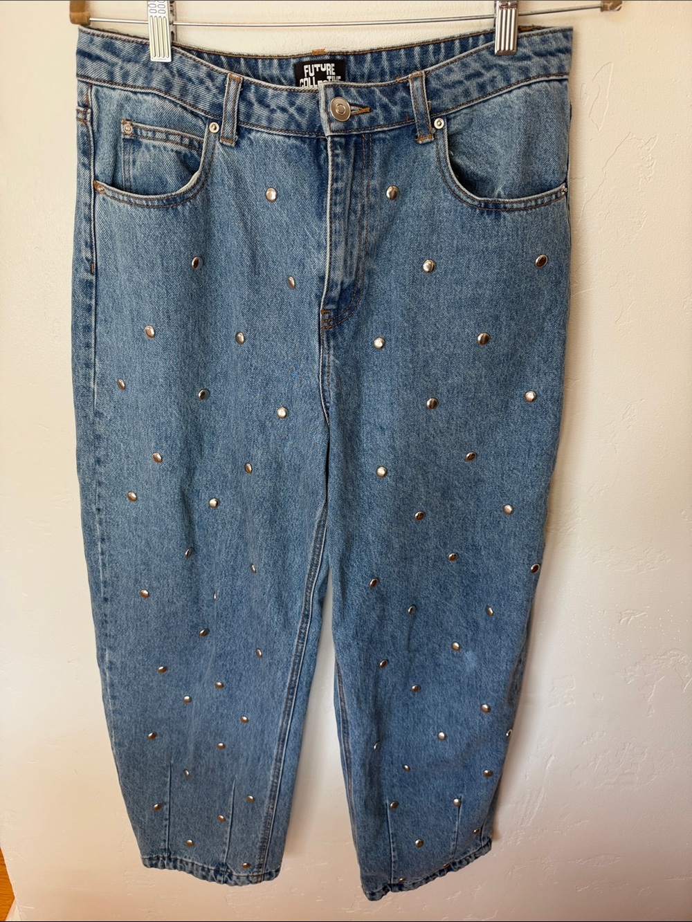 Studded Blue Denim Jeans Size 8